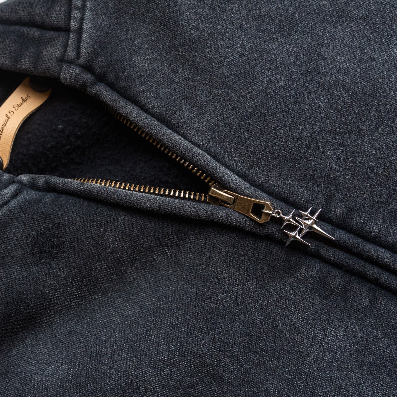 Oversized Double Zip Starlight Black Hoodie