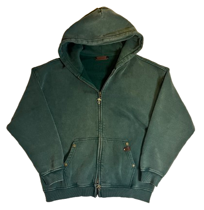 Oversized Double Zip Forest Green Hoodie